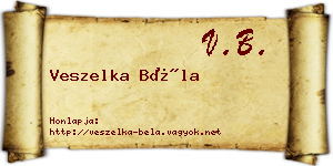 Veszelka Béla névjegykártya