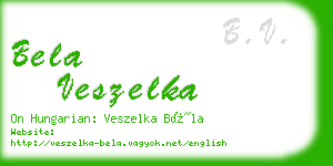 bela veszelka business card